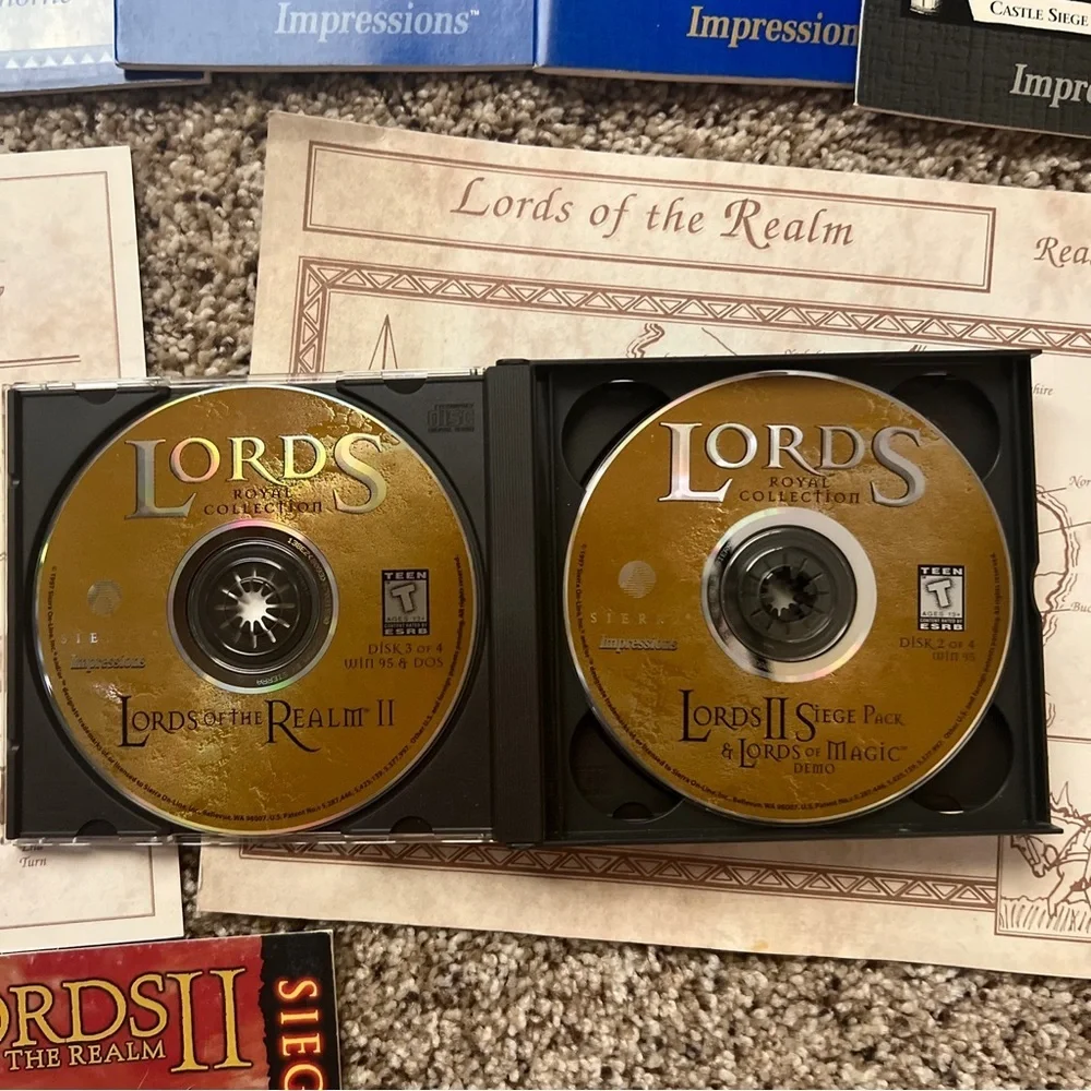 Lords Royal Collection 4 Disc Set Map 5 Manuals Reference Card PC Game